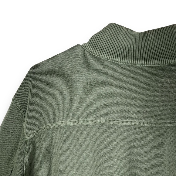 Eddie Bauer Quarter Button Pullover Casual Sweater, Moss Green, Size Large - Picture 10 of 12